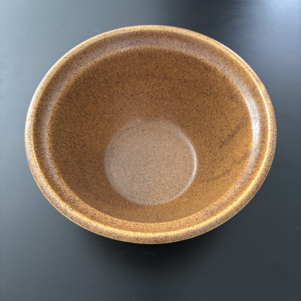 Monmouth Pottery Maple Leaf USA Mojave Brown Speckled Ceramic‎ Bowl 9.5" x 5"